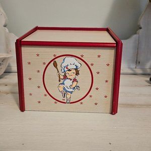 Vintage 1991 Campbell's Kids Wooden Recipe Box